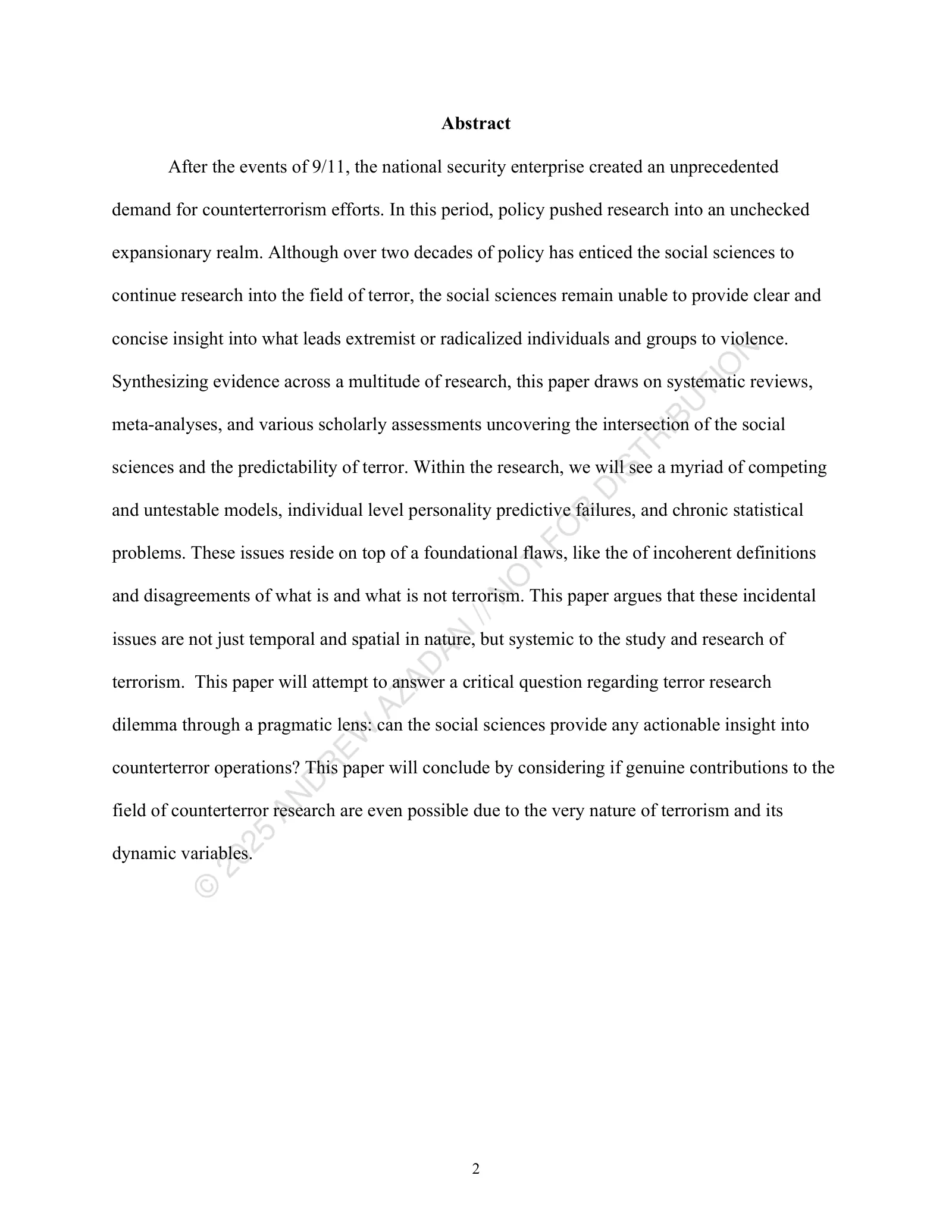 Page 2 of 25, The Terror Research Dilemma