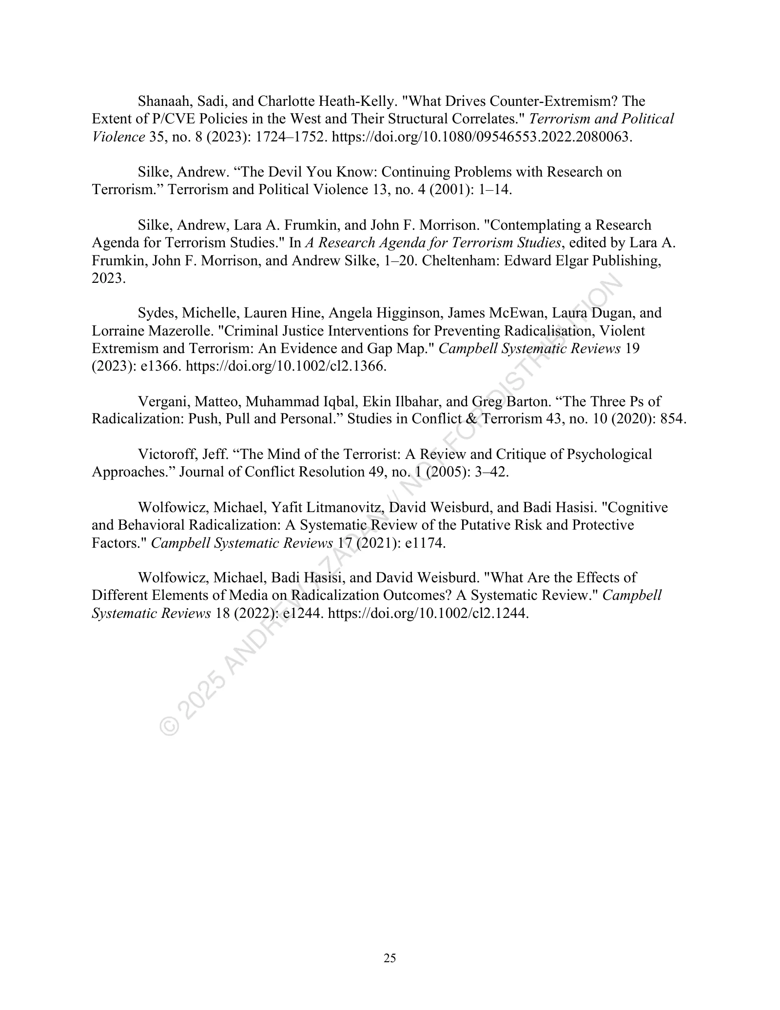 Page 25 of 25, The Terror Research Dilemma